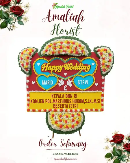 Papan Bunga Pernikahan Jadi